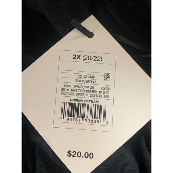 Ava & Viv Womens Black Short Sleeve Twist Front Tee Casual Top Plus Size 2X - Picture 5 of 10